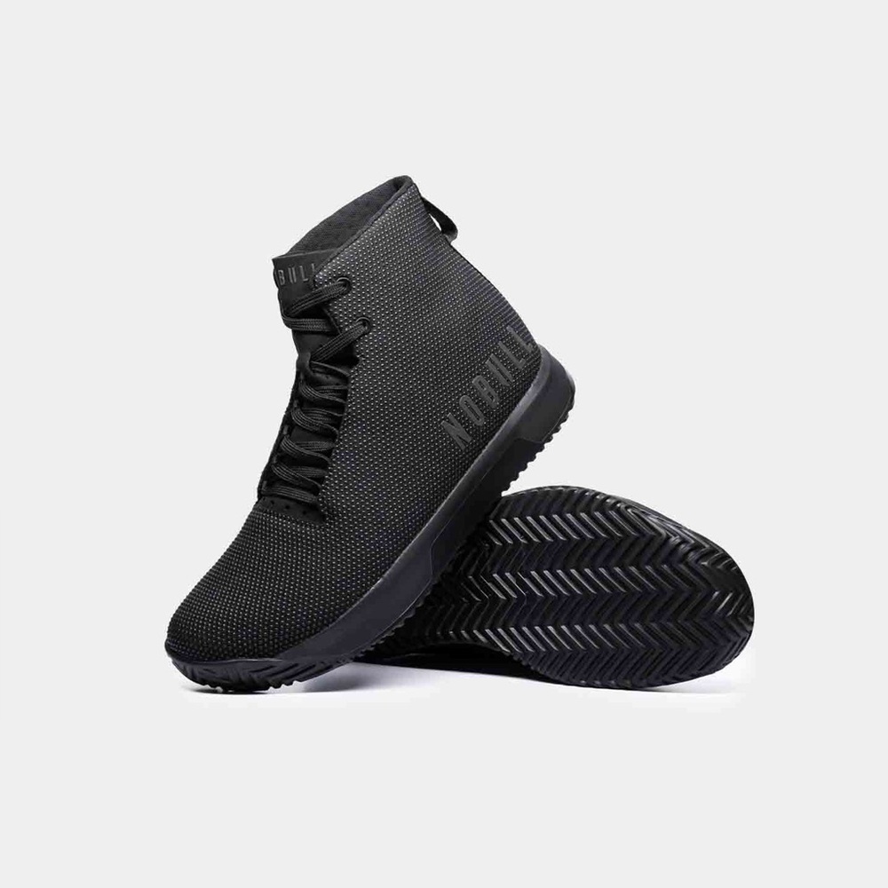 NoBull Project Black Outwork High Top Trainers - Size 9